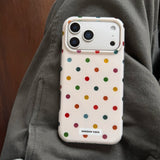 For iPhone 17ProMax Fashion Coloful Circular Dots Laser Glitter Case for iPhone 13 14 16 15 Pro Max Shockproof Protective Cover