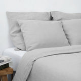 Pure Linen Bedding Set, Washed Bed Linens, Organic Flax Duvet Cover Pillowcases Fitted Sheet, Quilt Cover With Zipper Closure