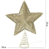25CM Red Gold Glitter Star Christmas Decoration Xmas Tree Topper for Home Decor Ornaments Navidad New Year 2025 Gifts Accessory