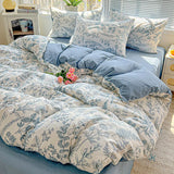 2025 Washed Cotton Double Yarn Single Quilt Cover Simple Wind Ins Wind Small Floral Korean Version Duvet Skin Friendly Bedding