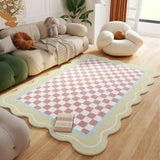 Pink Living Room Carpet Large Irregular Shape Rug Bow Cute Sweet Girl Home Decoration Rugs for Bedroom Soft Fluffy Floor Mat