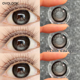 2PCS Fixed-Axis Lens Half Year Roasted Coconut Soft Contact Lenses Natural Highlight Black For Daily Makeup