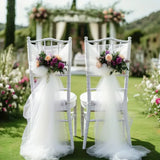 50-10pieces 200x75cm gauze Chair Back Veil Wedding Chair Sashes Wedding Chair Bows Covers Ribbon Party XMS Aisle Chair Decor