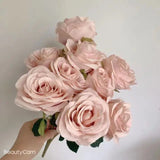 Wedding Decor Rose dusty pink blush nude light coffee rice white artificial rose flower row road guide flower s dropshipping