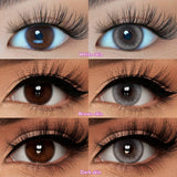2pcs/pair Colored Contact Lenses Myopia Green Pixie Series Yearly Cosmetic For Eyes Lentillas Verdes