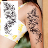 1 Sheet Realistic Flying Birds Flowers Temporary Tattoos For Women Girls Waterproof Long Lasting Fake Tattoo Sticker 3D Body Art