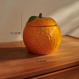 Ceramic Tea Jar Tangerine Orange Simulated Fruit Cute Storage Tank Storage Bottle with Lid Decorative Figurines Home Decoration