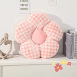 Plush Flower Cushion INS Cute Sofa Sunflower Throw Pillow Office Chair Lumbar Support Pillow Plush Car Seat Cushion
