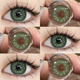 New 1pair Natural Color Contact Lenses for Eyes Blue Lenses Gray Pupils Lens Brown Lense Yearly Cosmetic Green Contacts