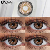 2pcs Colored Contact Lenses for Eyes Chelsea Gray Contact Lens Natural Brown Lenses Blue Eye Pupils Cosmetic Beauty Yearly