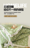 French Style Double-Layer Yarn Bean Quilt Spring and Autumn Warmth Quilt Adult Double Four Seasons Comforter Quilt Lace Ruffles