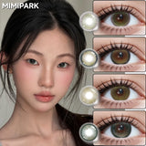 Big Diameter Natural Style Colored Contacts 2pcs Multi-Tone Y2K Lenses for Wedding Party Gift 0.00D No Power