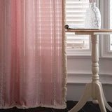 Boho Curtains Semi Sheer Floral Embroidery Cotton Fabric Linen Light Filtering Pocket Rod Windows Drapes for Living Room Bedroom
