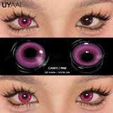 Cosplay Colored Contact Lenses 1 Year 2pcs Crazy Red Contact Lenses Anime Black Eye Lenses Halloween Beauty Makeup Lens