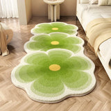 Ikeehome  Irregular Flower Bedside Carpet Cute Girl Long Carpet Three Flowers Creative Living Room Sofa Floor Mat Blanket Soft Foot Pad IG