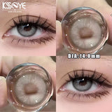 2Pcs Korea Colored Contact Lenses Prescription Myopia Degree -0.00 to-8.00 Blue Makeup Soft Lens Eye Beauty Pupil Lan Cat