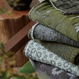 Vintage Artistic Style Pure Cotton Yarn Dyed Jacquard Tassel Throw Blanket Skin Friendly Car Office Single Nap Sofa Thin Blanket
