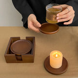 4Pcs/1Set Bamboo Coaster Creative Insulated Tea Ceremony Tea Coaster Holder Glass Cup Mat Solid Wood Coffee Coaster Home Oven Mittsing Table Decoration Suitable for Holidays, Parties, Birthday, Weddings and Dinner Gifts