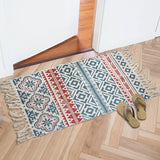 Cotton Linen Rugs and Carpets for Home Living Room Bedroom Tapestry Decorative Boho Ethnic Anti-slip Tassel Woven Floor Mat Door
