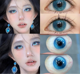 1 Pair HOT SALE Green Colored Contact Lenses with Prescription Myopia Lenses Cosmetic Beauty Pupils Soft Blue Eye Lenses