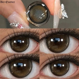 Natural Brown Colored Contact Lenses 14.5mm Big Eyes Glass Pupil Gray Lens Blue Eye Lenses for Daily&Party Makeup