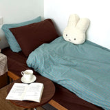 Vintage Sle Waed Cotton Bedding Set Soft Striped Quilt Cover Student Dormi Tee Piece Bed Canopy Four Piece Bedding Set