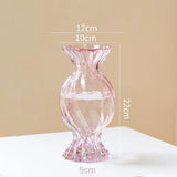 Modern Textured Glass Vase Decorative Flower Arrangement Container for Tabletop Wedding Party Indoor Home Decor