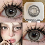 2Pcs Korea Colored Contact Lenses Prescription Myopia Degree -0.00 to-8.00 Blue Makeup Soft Lens Eye Beauty Pupil Lan Cat