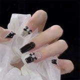 24Pcs Sweetheart Gradient Pink Pattern Design False Nail French Coffin Full Cover Fake Nails Glue DIY Manicure Nail Art Tools