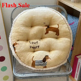 Ikeehome  winter round milk fleece cartoon seat cushion cute office chair cushion balcony futon bay window cushion