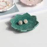 1Pc Nordic Irregular Mandala Shape Ceramic Storage Tray Dish Jewelry Ring Organizer Bread Dessert Snack Plate Plate Home Decor