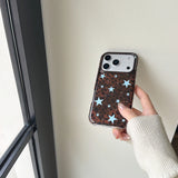 Luxury Leopard Pattern Five-pointed Stars Printed Phone Case for IPhone 16 15 14 17 Pro Max Air 13 Shockproof Protective Cover