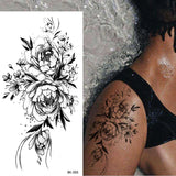 Rose Flower Skin Tattoo Stickers Blossom Flase Tattoos for Body Apart Leg Arms Neck Back Temporary & Removable Flower Tattoos