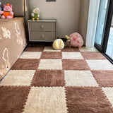 16Pcs 30x30cm Modern Simple Creative Plush Foam Puzzle Carpet Warm Toned Play Mats Interlocking Activity Floor Rugs Area Rug