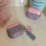 Korea lovely pink wave point cover stripe pattern tpu soft case for apple airpods pro 2 3 4 silicone earphone shell