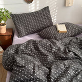 New literary and retro floral super soft wrinkled yarn printing four-piece set, three-piece set for student dormitory