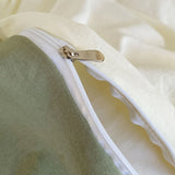 White Duvet Cover Microfiber Solid Color Bedding Set,3pcs Comforter Cover Home Bedroom Decor Green Quilt Cover with 2 Pillowcase