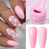 10ml Snow Glitter Gel Nail Polish Pink Milky White Jelly Sequins  Semi Permanent Nails Art Design Varnish Manicure
