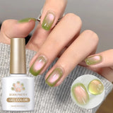 Green Guava Gel Nail Polish Cat Magnetic Light 10ml Sparkling Glass Bead Soak Off UV LED Varnish Salon Maniucre