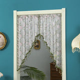 Embroidery Sheer Valance Door Decor Lace Short Curtain with Tassel Beads Embroidery Sheer Valance for Living Room New