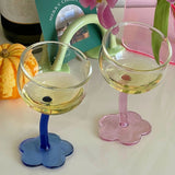 Cute Colourful Glass Wine Glass Tilted Heads Goblet Red Wine Cocktail Champagne Glass Cup Dessert Ice Cream Bow Cup