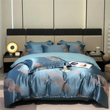 Luxury Satin Jacquard Duvet Cover Set Nordic Double Bed Quilt Cover Bedding Set Adlut Pillowcases Sheet Queen King Home Textiles