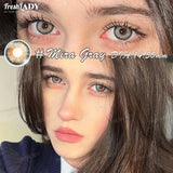 1 Pair Gray Colored Contact Lenses Natural Pupils Eyes Soft lenses Soft Contacts 14.50mm