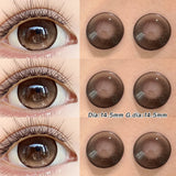 2pcs Ice Blue Colored Contact Lenses Natural Brown Prescription Lenses Big Eyes Soft Cosmetic Contacts for Daily Wear