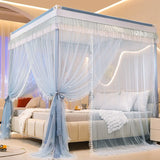 New Palace Princess Mosquito Net with Bracket 3 Doors Lace Canopy Bedroom Decoration