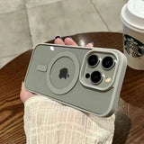 Transparent Matte Acrylic Case for iPhone 17 16 15 14 13 12 Pro Max Plus 11 Hard Shockproof Magnetic Wireless Charge For Magsafe