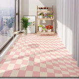 Checkerboard Plaid Balcony Carpet Home Decoration Rugs PVC Leather Mat Dirty Resistant Washable Non-slip Floor Mats Kitchen Rug