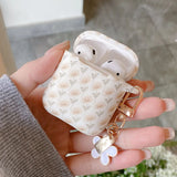 New Silicone Printing Full Screen Flower Metal Keychain Soft Earphone Protective Case For AirPods 1 2 3 4 Pro 2 Protection Cover