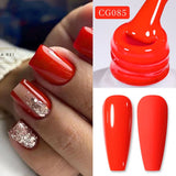 10ml Red Series Gel Nail Polish Winter Dark Red Glitter Nail Art Varnish Semi Permanent Soak Off UV LED Gel