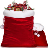 Christmas Velvet Santa Bags 20 x 28 Inch Large Santa Gift Sack with Drawstring Christmas Gift Presents Bags for Xmas Present Toy